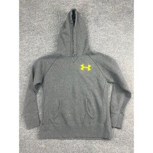 Under Armour X Storm Hoodie Men's Small Gray Yellow Loose Cold Gear Pullover
